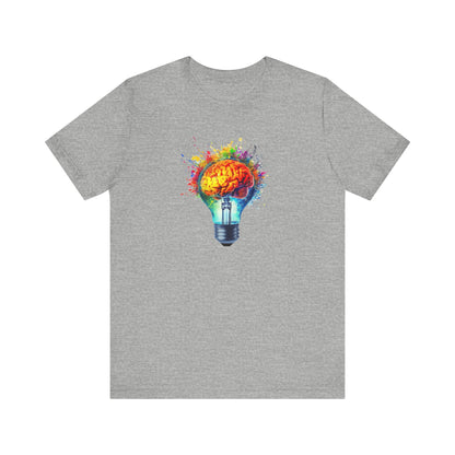 Light Bulb Moment- Unisex Jersey Short Sleeve Shirt with Colorful Idea Design