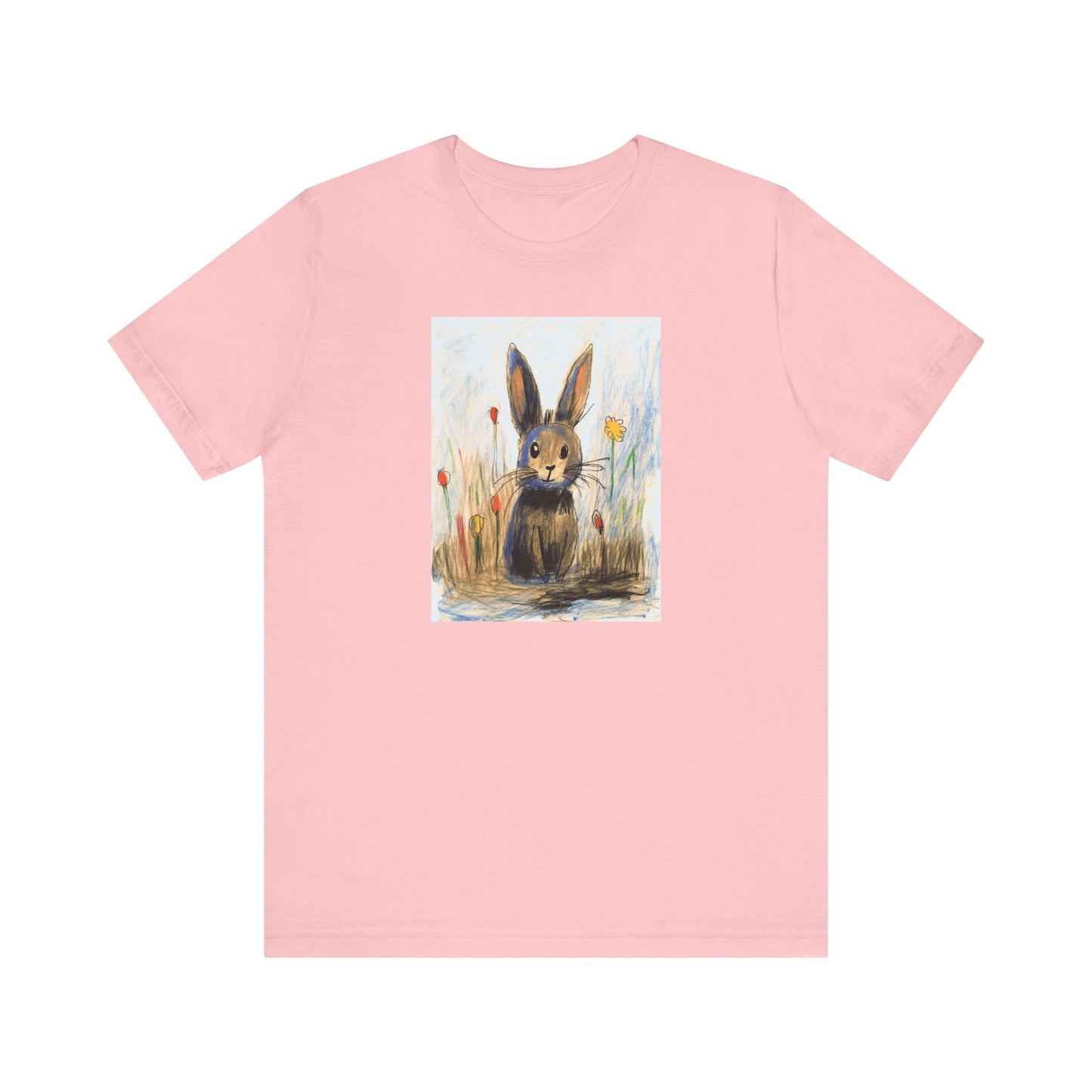 Child's Drawing of a Bunny Rabbit   Unisex Jersey Short Sleeve Tee