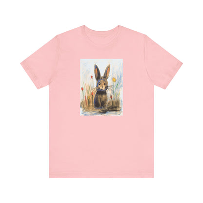 Child's Drawing of a Bunny Rabbit   Unisex Jersey Short Sleeve Tee
