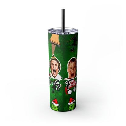 Christmas Friends  Skinny Tumbler with Straw, 20oz