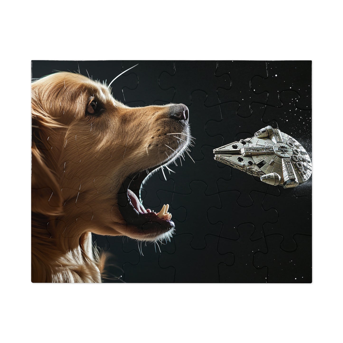 Golden Retriever vs Millennium Falcon  Jigsaw Puzzle (30, 110, 252, 500,1000-Piece)