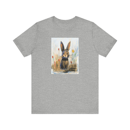 Child's Drawing of a Bunny Rabbit   Unisex Jersey Short Sleeve Tee