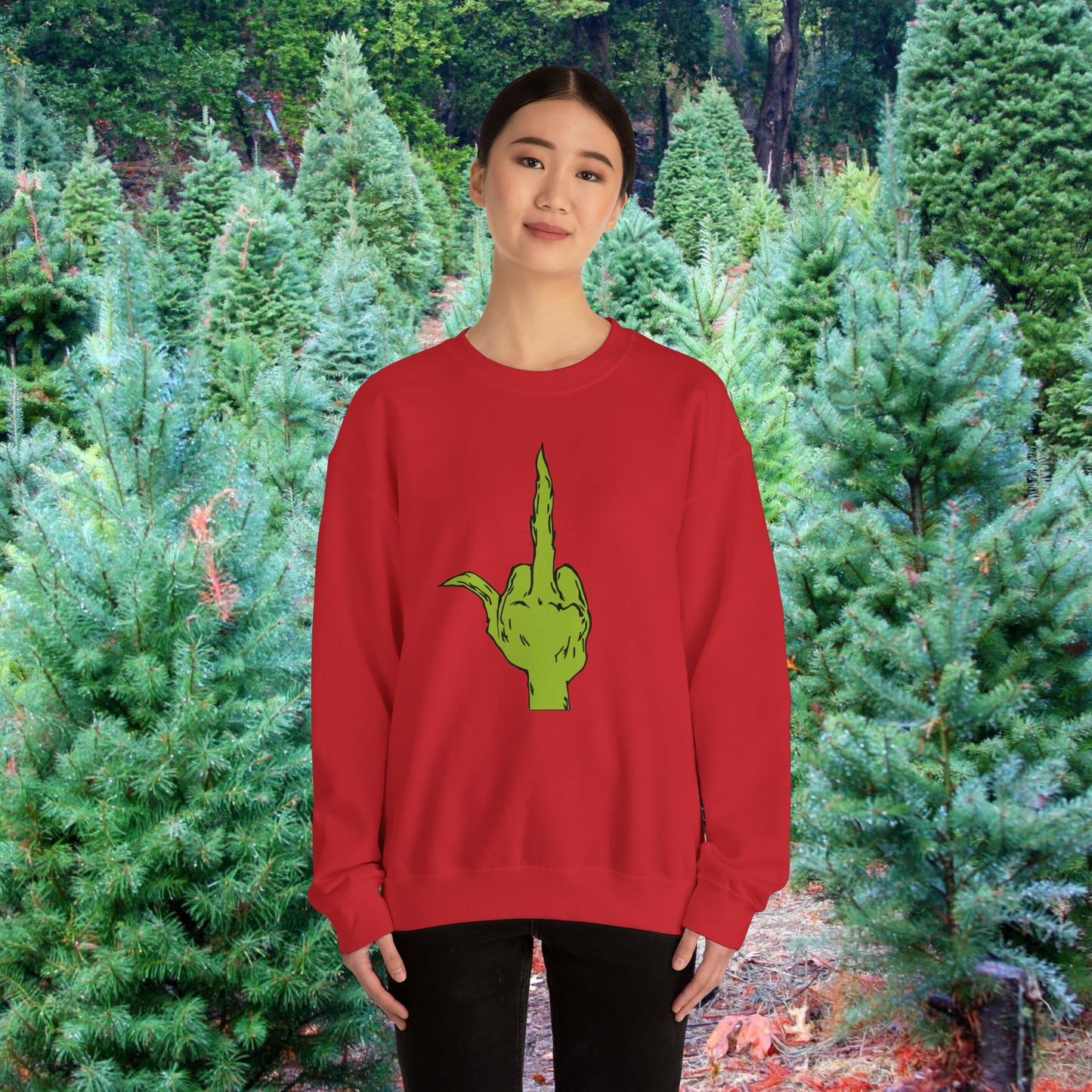 The Grinch Middle Finger!  Unisex Heavy Blend™ Crewneck Sweatshirt