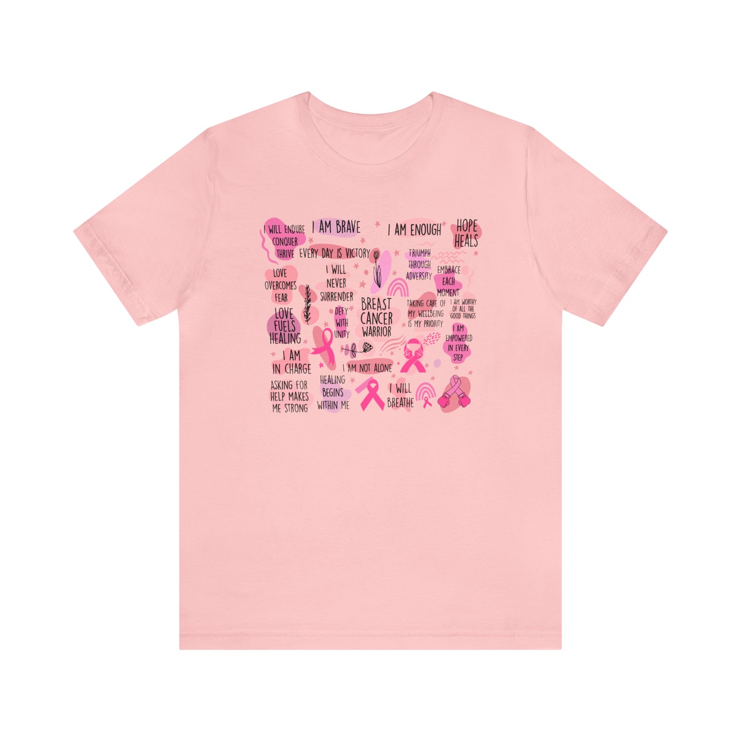 Breast Cancer Warrior Affirmations Jersey Short Sleeve Tee