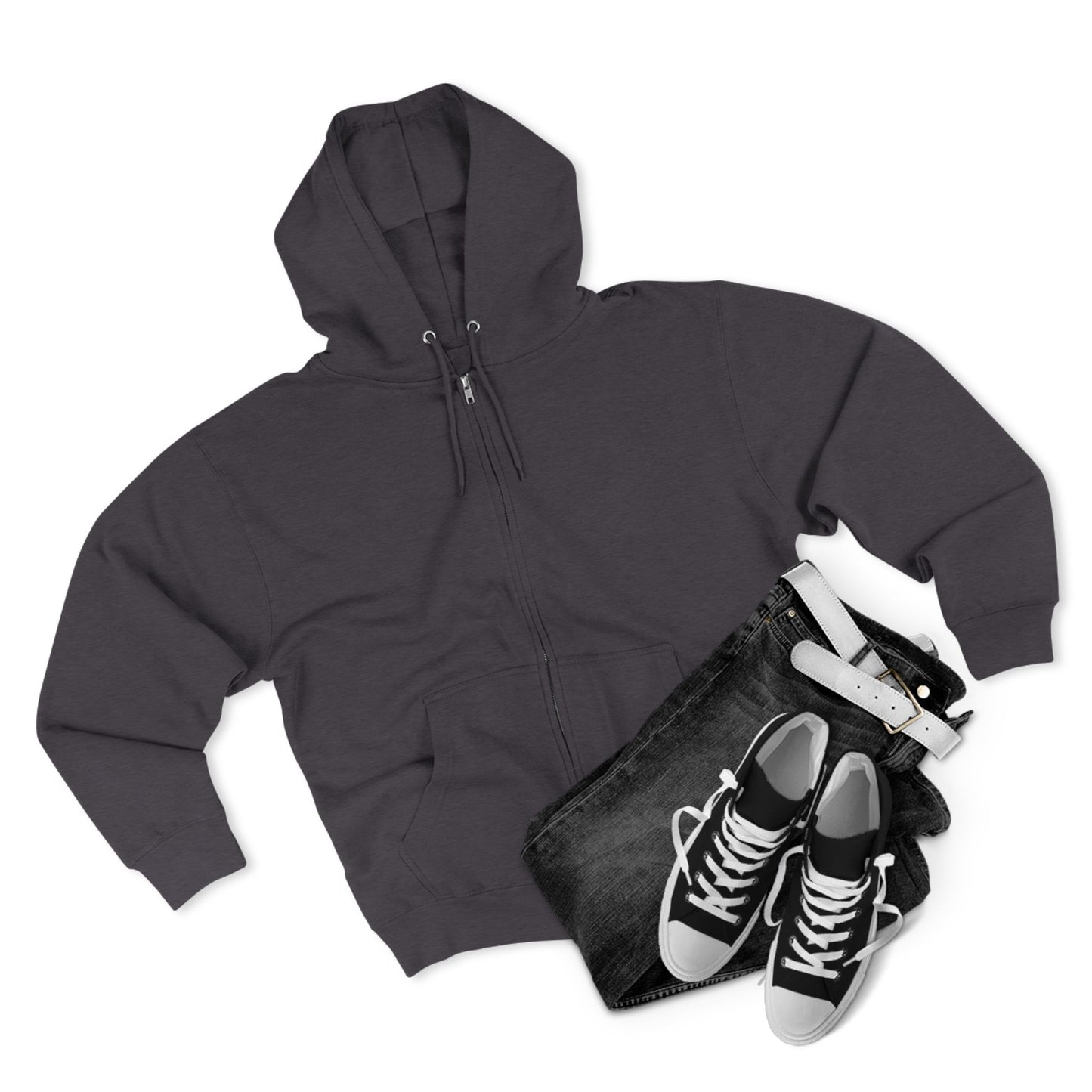 Scary Skull Back Printed Premium Full Zip Hoodie