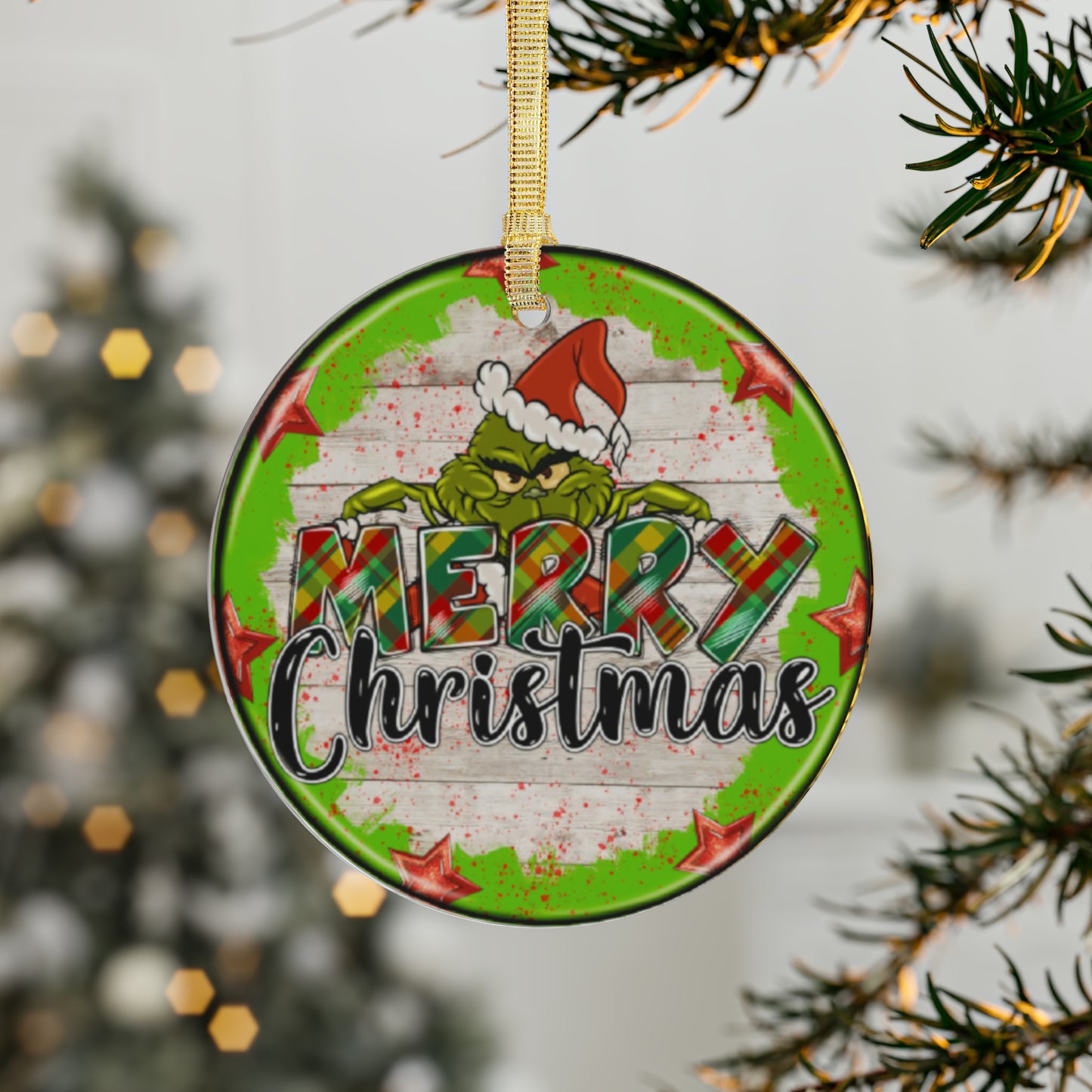 Merry Christmas from the Grinch  Acrylic Ornaments