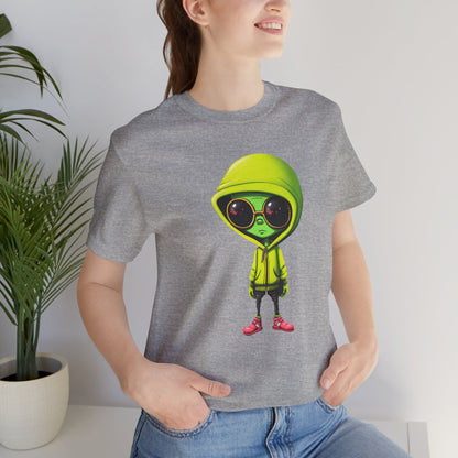 Hip Hop Alien with Grandma's Crew Personalized on Back   Unisex Jersey Short Sleeve Tee