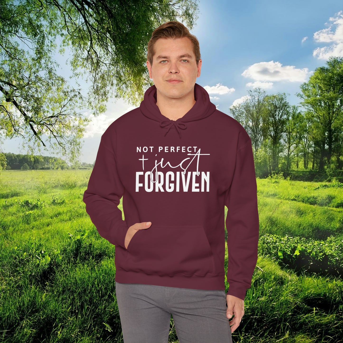 Not Perfect Just Forgiven   Unisex Heavy Blend™ Hooded Sweatshirt