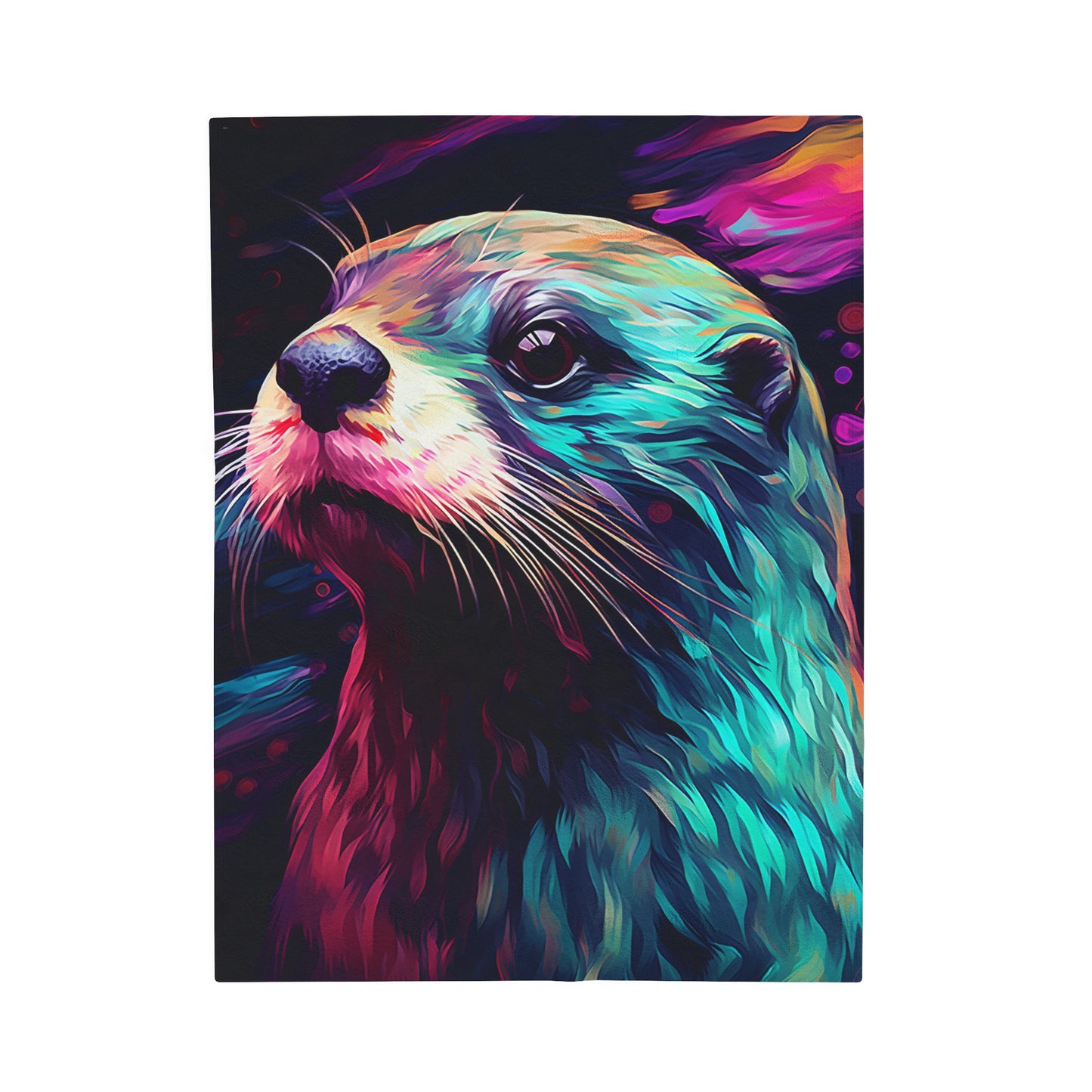 Colorful Otter  Velveteen Plush Blanket