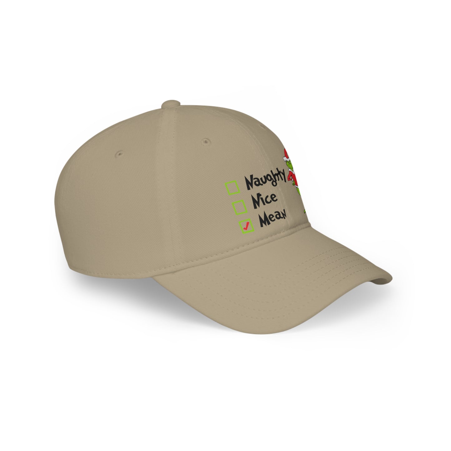 Naughty Nice Mean Grinch  Low Profile Baseball Cap