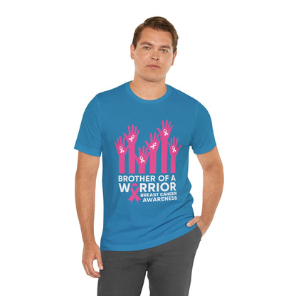 Brother of a Warrior Breast Cancer Awareness Jersey Short Sleeve Tee