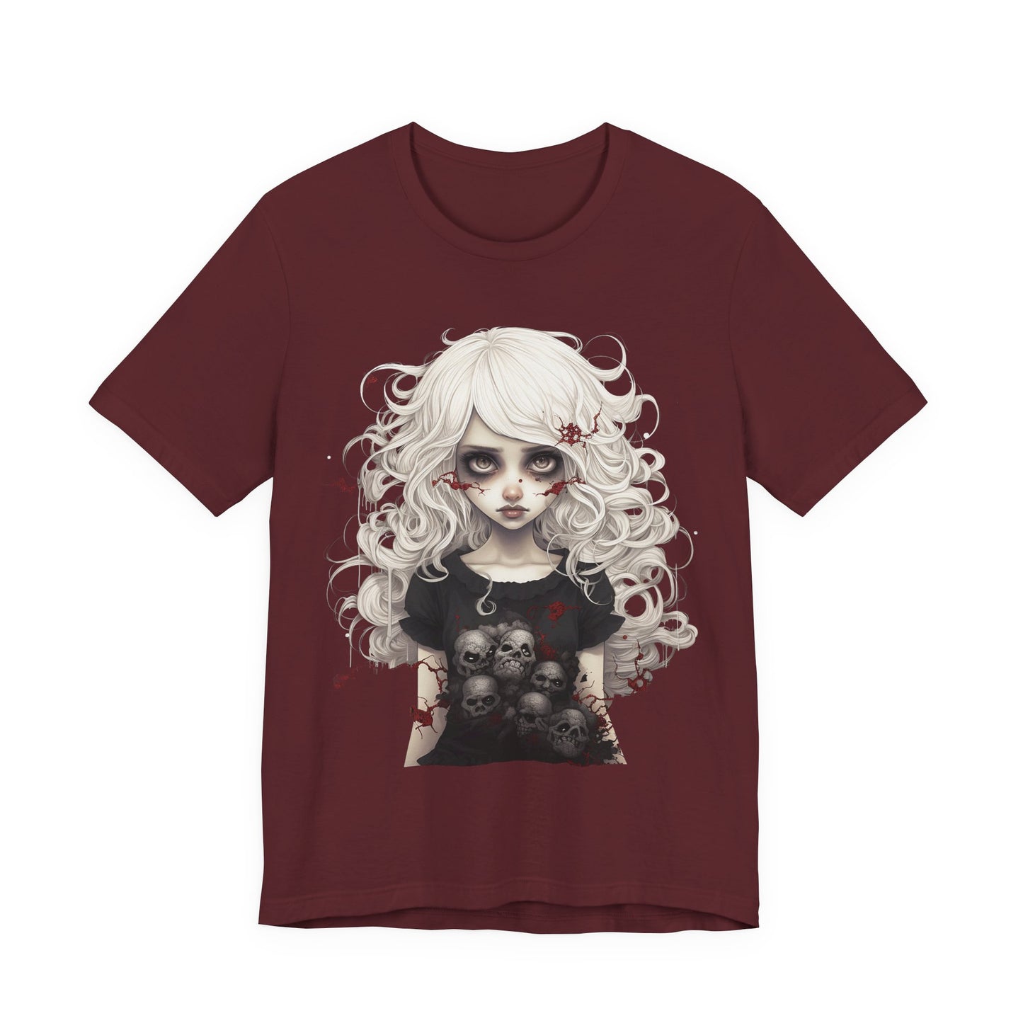 Creepy Doll Halloween Unisex Jersey Short Sleeve Tee
