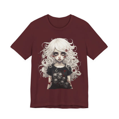 Creepy Doll Halloween Unisex Jersey Short Sleeve Tee