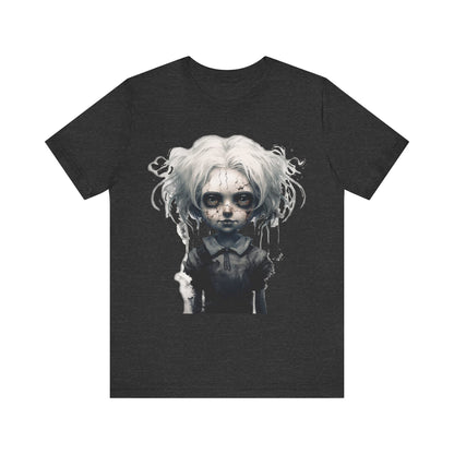 Creepy Doll Halloween Unisex Jersey Short Sleeve Tee