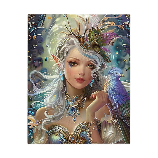 Mystical Fairy with Bird Jigsaw Puzzle (30, 110, 252, 500,1000-Piece)