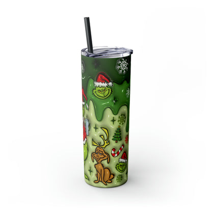 Mr Grinch  Skinny Tumbler with Straw, 20oz