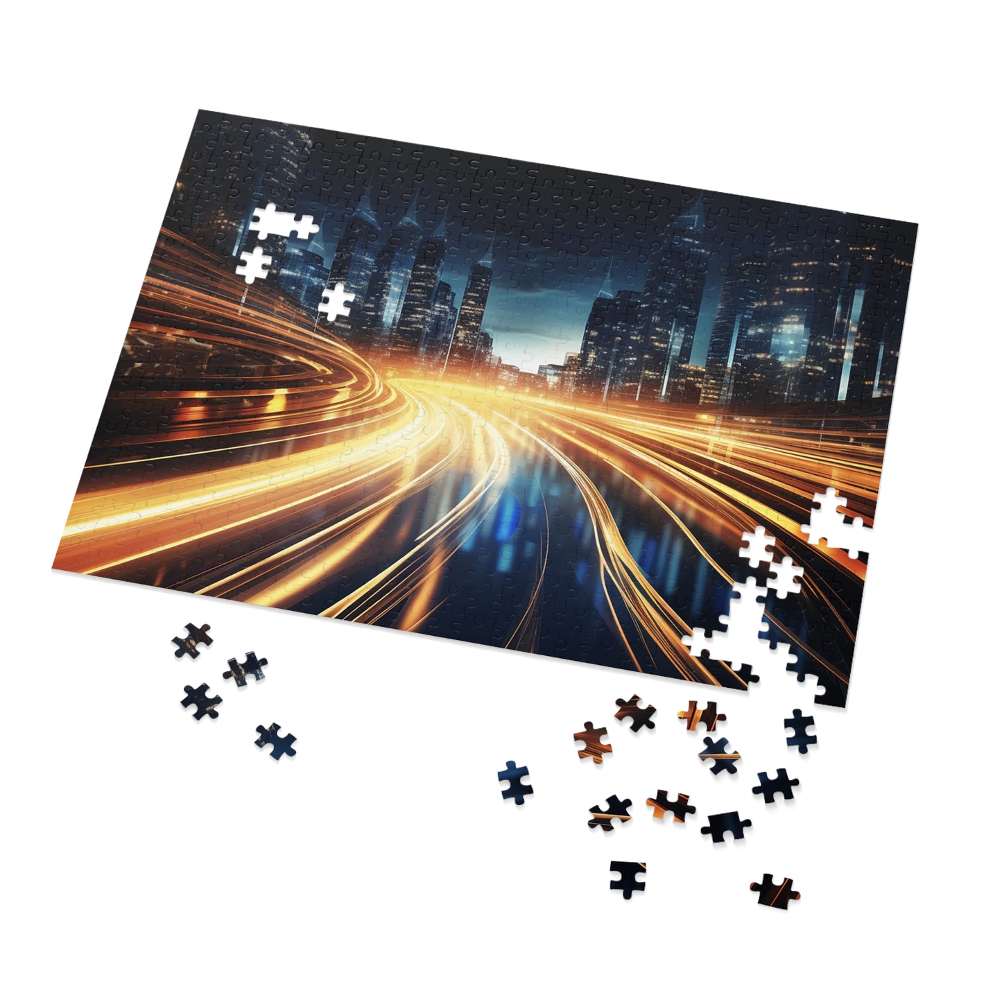 City Night Traffic Jigsaw Puzzle (30, 110, 252, 500,1000-Piece)