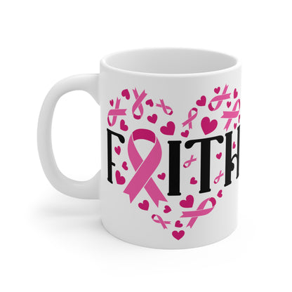 Breast Cancer Awareness Faith Motivational Ceramic Mugs (11oz\15oz\20oz)