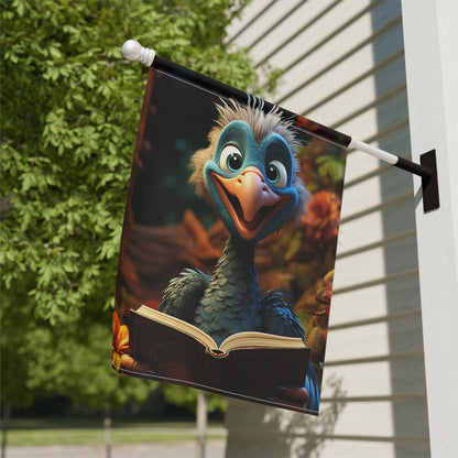 Cute Turkey Reading a Book Garden & House Banner