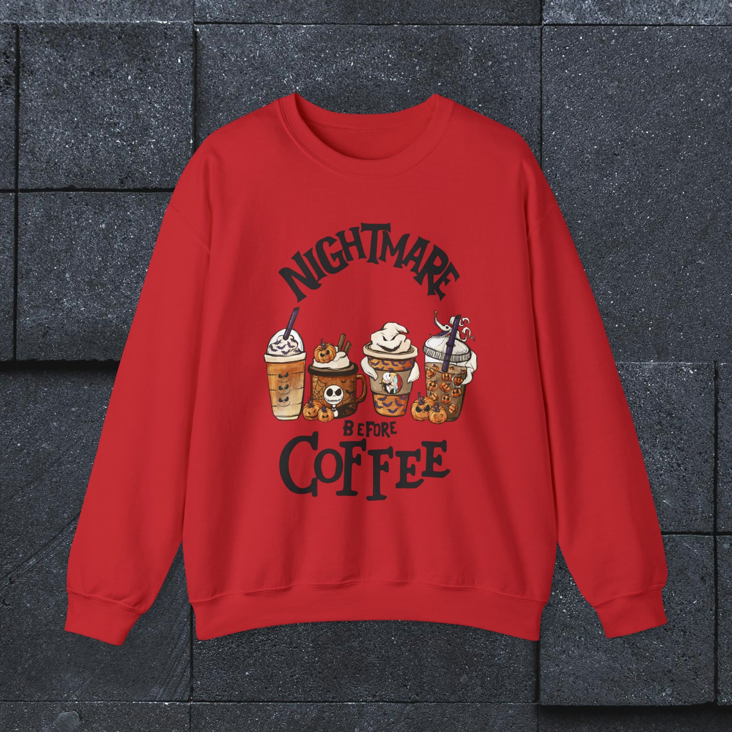 Nightmare Before Coffee Halloween Shirt, Halloween Sweatshirt, Unisex Heavy Blend™ Crewneck Sweatshirt