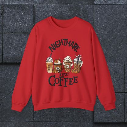 Nightmare Before Coffee Halloween Shirt, Halloween Sweatshirt, Unisex Heavy Blend™ Crewneck Sweatshirt
