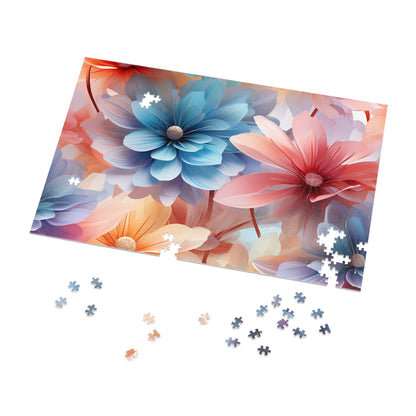 Pretty Pastel Flowers Jigsaw Puzzle (30, 110, 252, 500,1000-Piece)