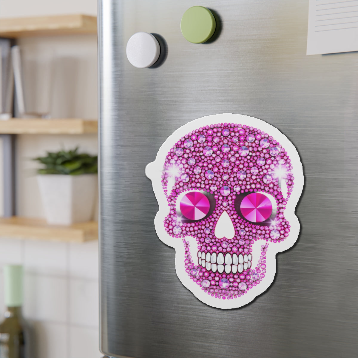 Pink Skull Die-Cut Magnet