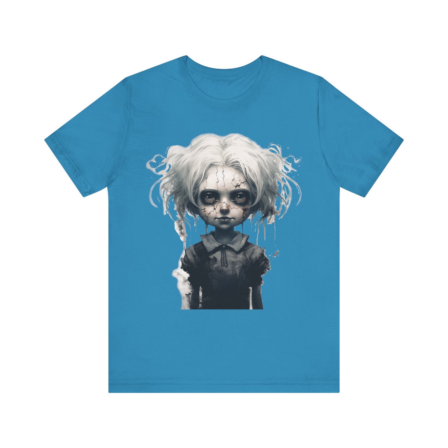 Creepy Doll Halloween Unisex Jersey Short Sleeve Tee