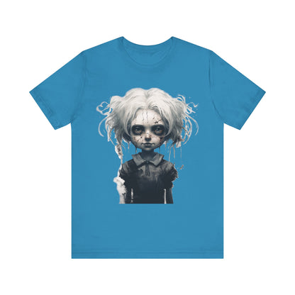 Creepy Doll Halloween Unisex Jersey Short Sleeve Tee