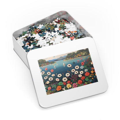 Colorful Flowers and Sailboats Jigsaw Puzzle (30, 110, 252, 500,1000-Piece)