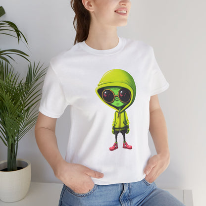 Hip Hop Alien with Grandma's Crew Personalized on Back   Unisex Jersey Short Sleeve Tee