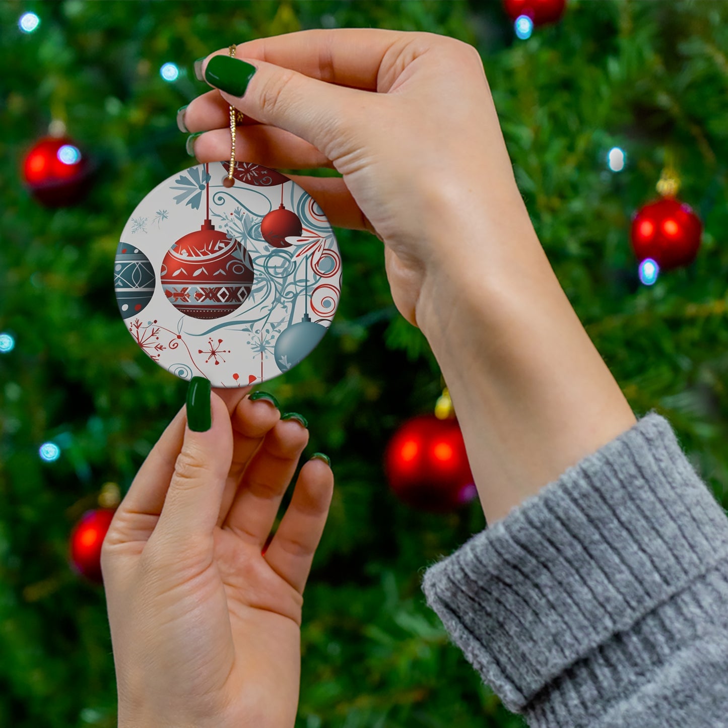 Christmas Balls Ceramic Ornament