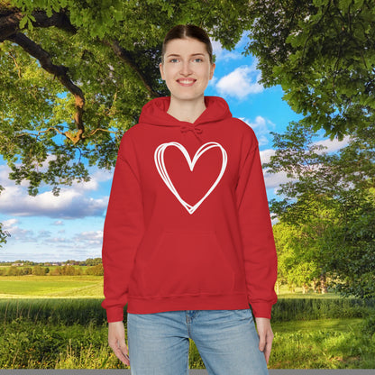 Hand-drawn Heart  Unisex Heavy Blend™ Hooded Sweatshirt