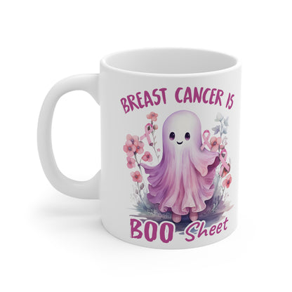 Boo Sheet Breast Cancer Awareness Motivational Halloween Ceramic Mugs (11oz\15oz\20oz)