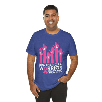 Brother of a Warrior Breast Cancer Awareness Jersey Short Sleeve Tee