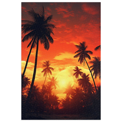 Palm Trees at Sunset Jigsaw Puzzle (30, 110, 252, 500,1000-Piece)