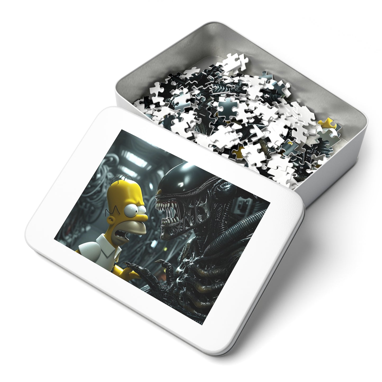 The Alien Meets Homer Jigsaw Puzzle (30, 110, 252, 500,1000-Piece)