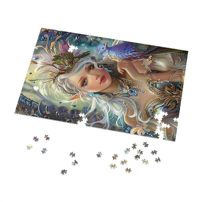 Mystical Fairy with Bird Jigsaw Puzzle (30, 110, 252, 500,1000-Piece)