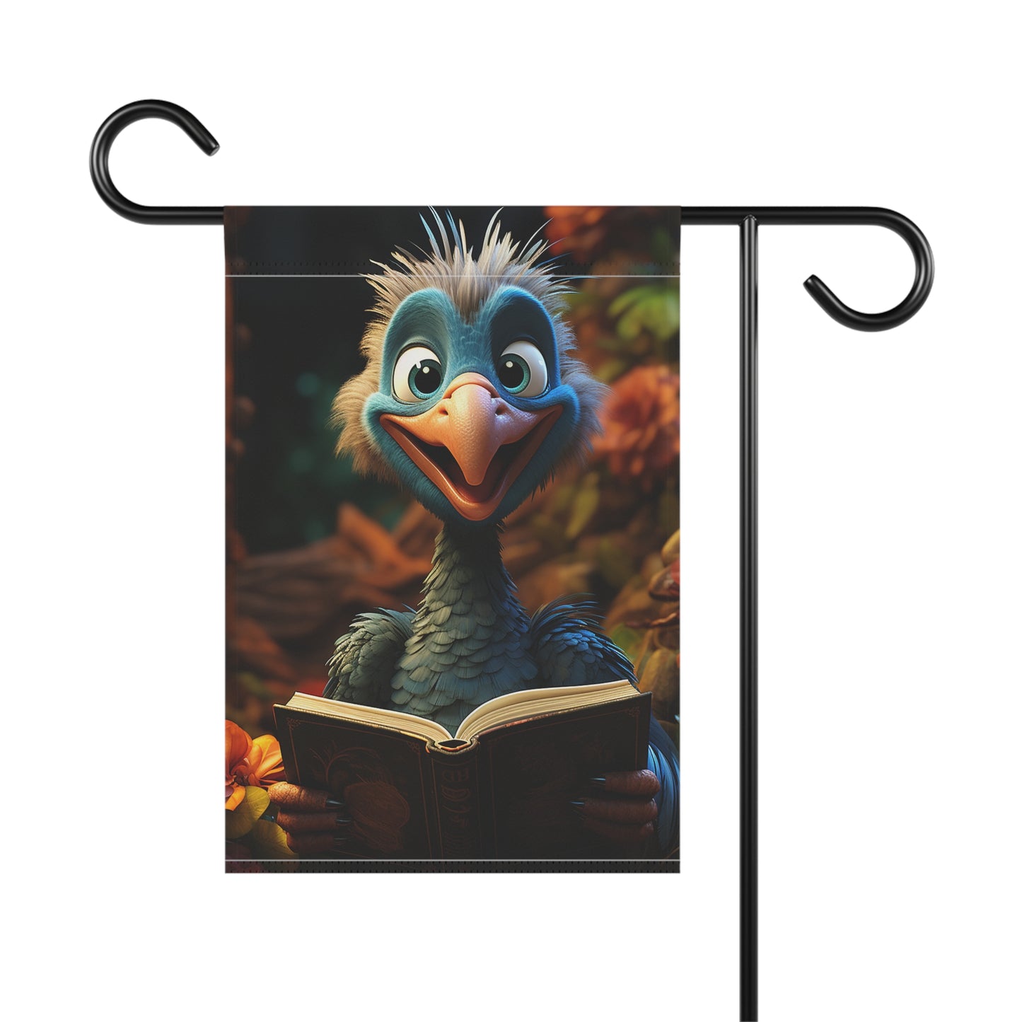 Cute Turkey Reading a Book Garden & House Banner