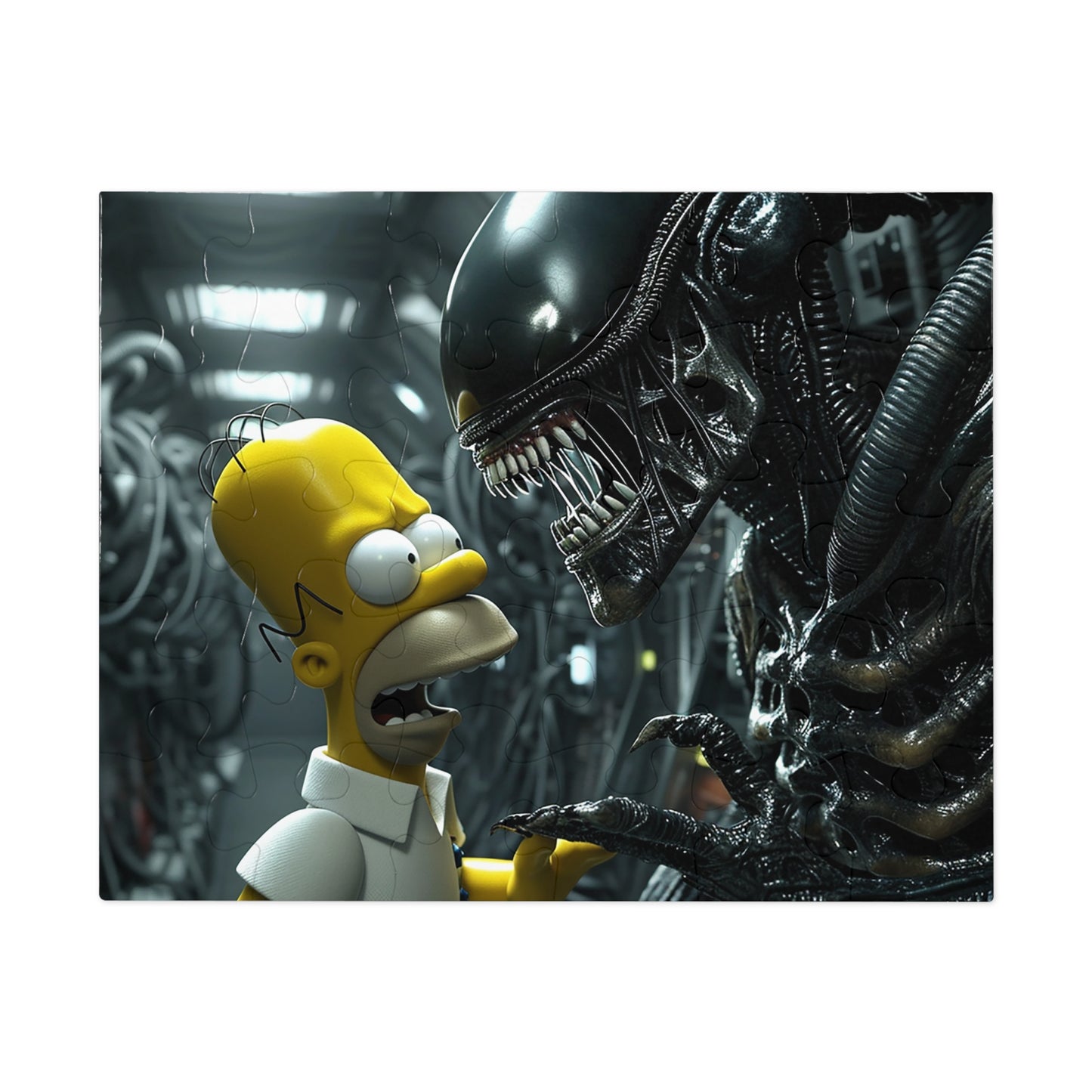 The Alien Meets Homer Jigsaw Puzzle (30, 110, 252, 500,1000-Piece)