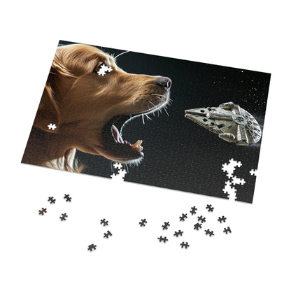 Golden Retriever vs Millennium Falcon  Jigsaw Puzzle (30, 110, 252, 500,1000-Piece)