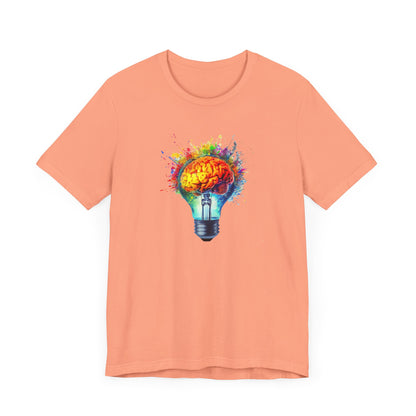 Light Bulb Moment- Unisex Jersey Short Sleeve Shirt with Colorful Idea Design