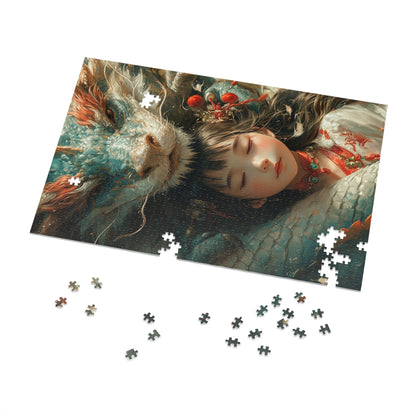 Anime A Girl and her Dragon  Jigsaw Puzzle (30, 110, 252, 500,1000-Piece)