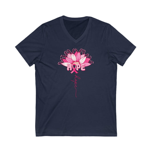 Flower of Hope Unisex Jersey Short Sleeve V-Neck Tee