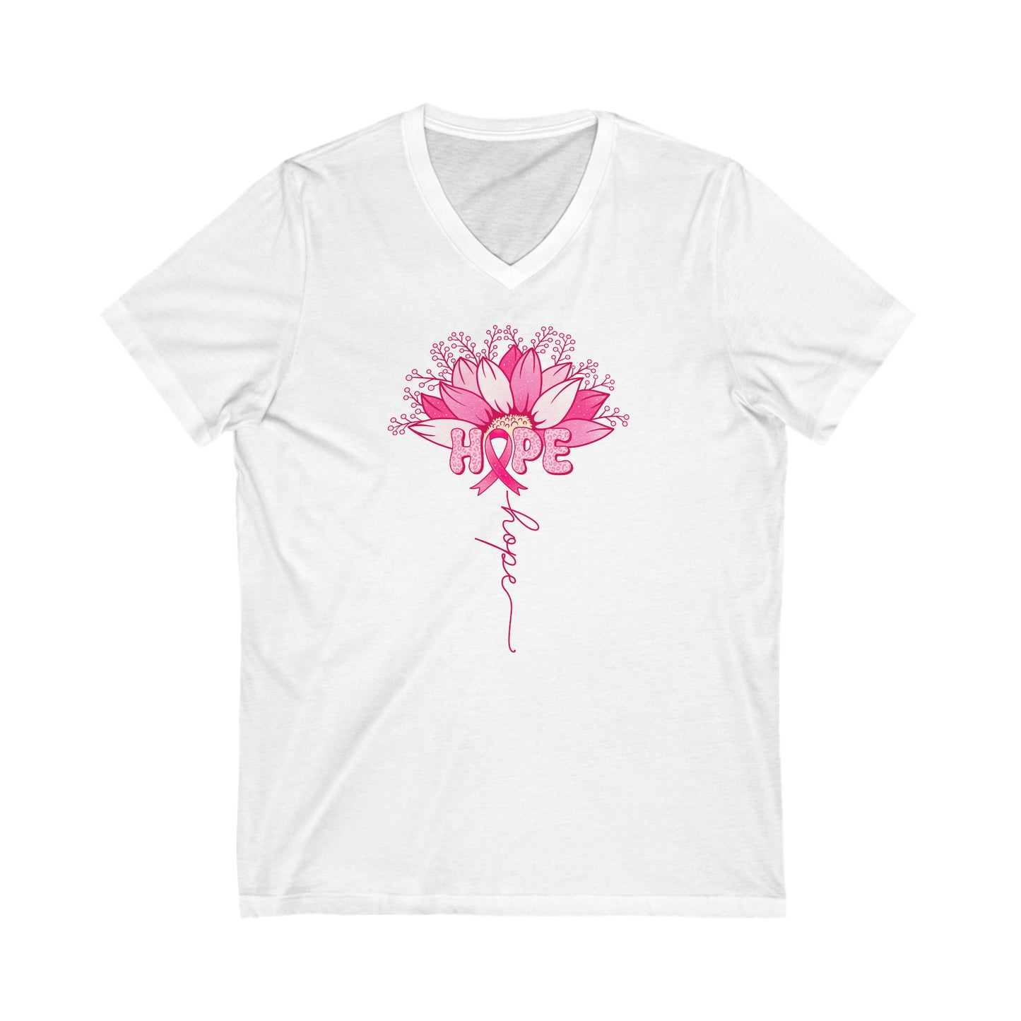 Flower of Hope Unisex Jersey Short Sleeve V-Neck Tee