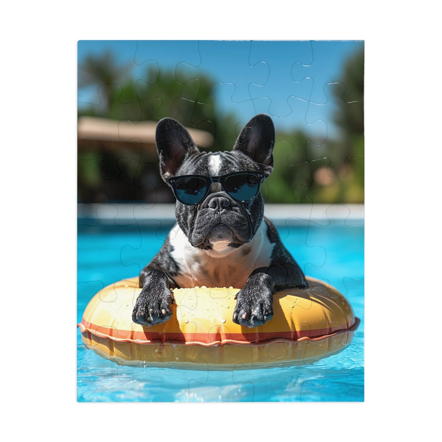 Pool Time Pug  Jigsaw Puzzle (30, 110, 252, 500,1000-Piece)