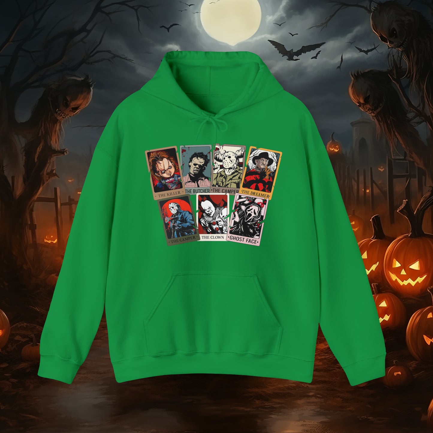 Horror Friends Tarot Cards Unisex Heavy Blend™ Hooded Sweatshirt