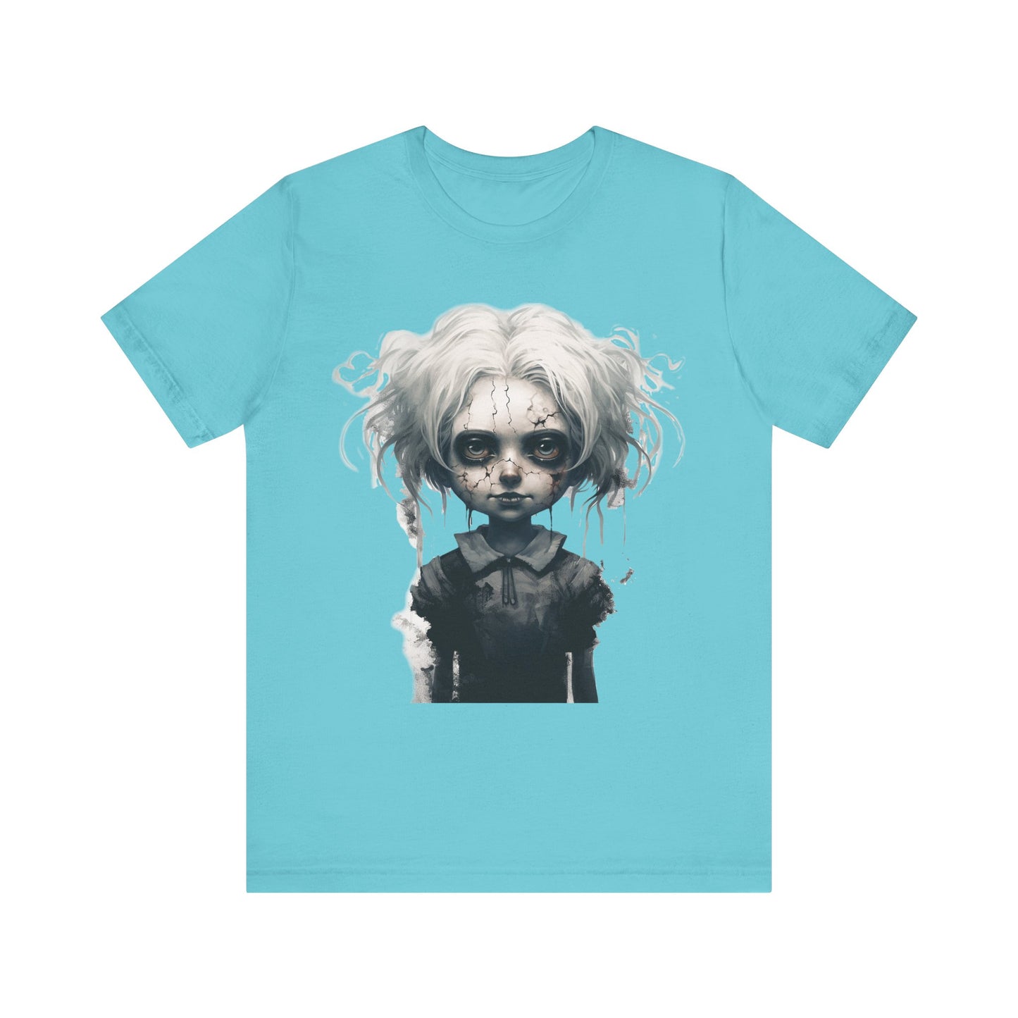 Creepy Doll Halloween Unisex Jersey Short Sleeve Tee