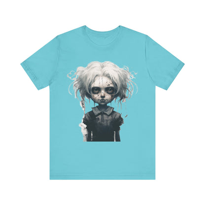 Creepy Doll Halloween Unisex Jersey Short Sleeve Tee