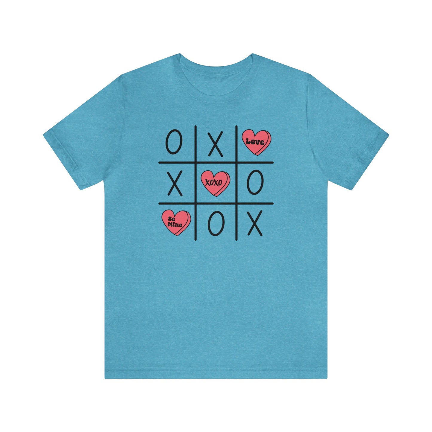 Valentine Tic Tac Toe  Unisex Jersey Short Sleeve Tee